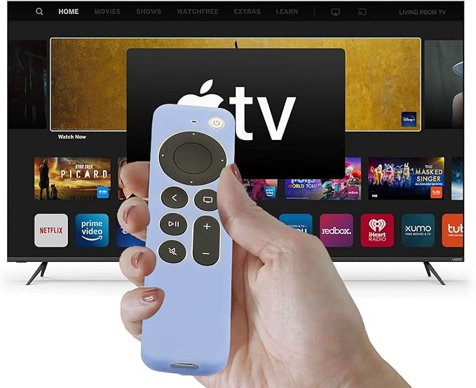 LEFXMOPHY Cover Replacement for Apple Remote Case New 4K TV 2021-2024 Series 6 Generation / 6th Gen Control, Siri 2nd Silicone Skin Glowing in Dark with Lanyard-Glow Blue