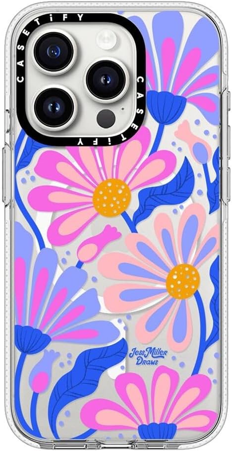 CASETiFY Clear iPhone 15 Pro Case [Not Yellowing / 6.6 ft. 3X Military Grade Drop Protection/Compatible with Magsafe] - Mystic Daisy - Clear