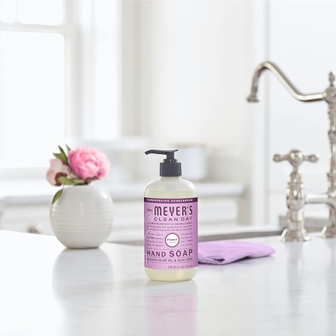 Mrs. MEYER'S CLEAN DAY Variety, 2 Liquid Hand Soap 12.5 OZ, 1 Liquid Dish Soap, 16 FL OZ (Peony)