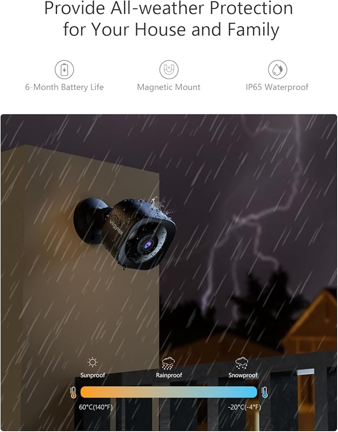 Security Cameras Wireless Outdoor Magnetic, 2.4G WiFi 2K Battery Powered, AI Motion Detection, Color Night Vision, 2-Way Talk, Waterproof, Cloud/SD Storage, Compatible with Alexa (Black)
