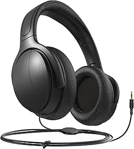 Long Cord Wired Headphones for tv with Volume Control, Over Ear Headphone tv Watching for Seniors with Extra Long Cord, Universal 3.5mm AUX Audio(19.6FT)