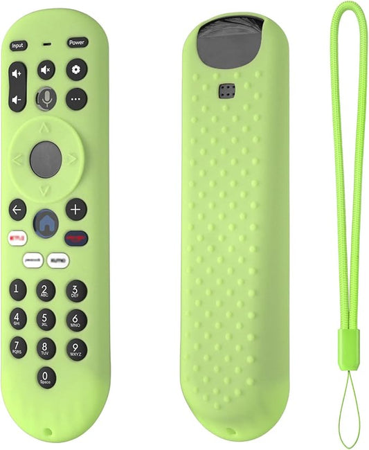 Hi Color Silicone Remote Control Cover for Xumo TV Remote Xumo Stream Box Voice Remote RC3401 Protective Case Sleeve (Glow Green)