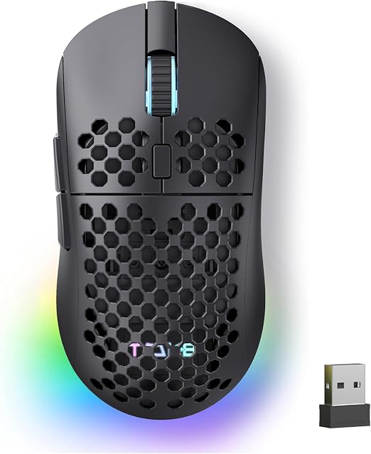 TMKB Falcon M1 Wireless Gaming Mouse, 24000 DPI, 180-Hour Battery, Black