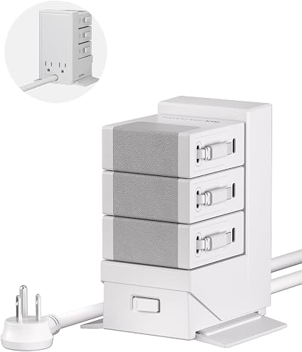 Gitryin Tower Charging Station for Nightstand, 120W Retractable Charger