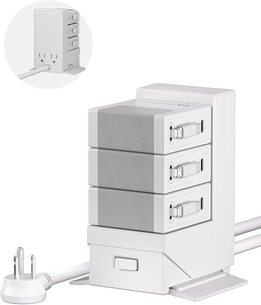 Gitryin Tower Charging Station for Nightstand, 120W Retractable Charger