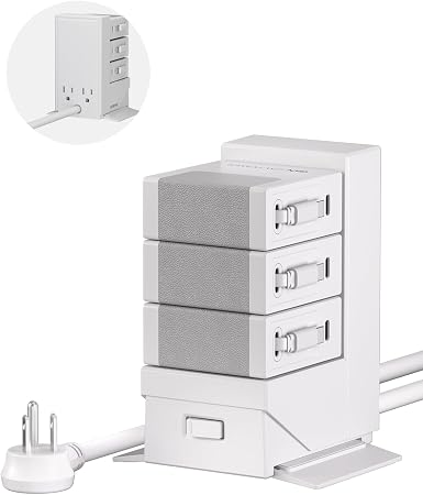 Gitryin Tower Charging Station for Nightstand, 120W Retractable Charger