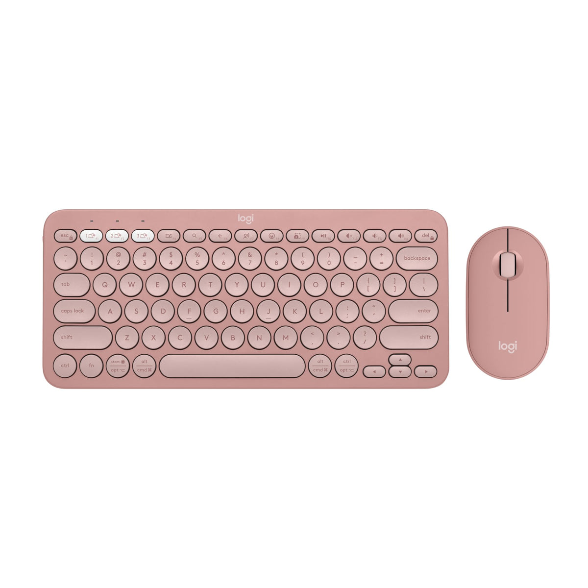Logitech Pebble 2 Silent Compact Wireless Keyboard and Mouse Combo - Rose - Image 1