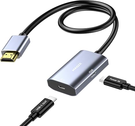 HDMI 2.1 to USB-C Adapter 8K@30Hz,PD 65W,0.5m,for PS5,Xbox