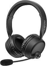 Bluetooth Headset with Microphone, 60 Hrs Bluetooth Headphones with Mic, Wireless Headset with Mic for Work/Meetings/Office/iPhone/Phone Calls/Call Center/Computer/PC/Teams/Zoom/Podcast/Skype/WebEx - Image 1