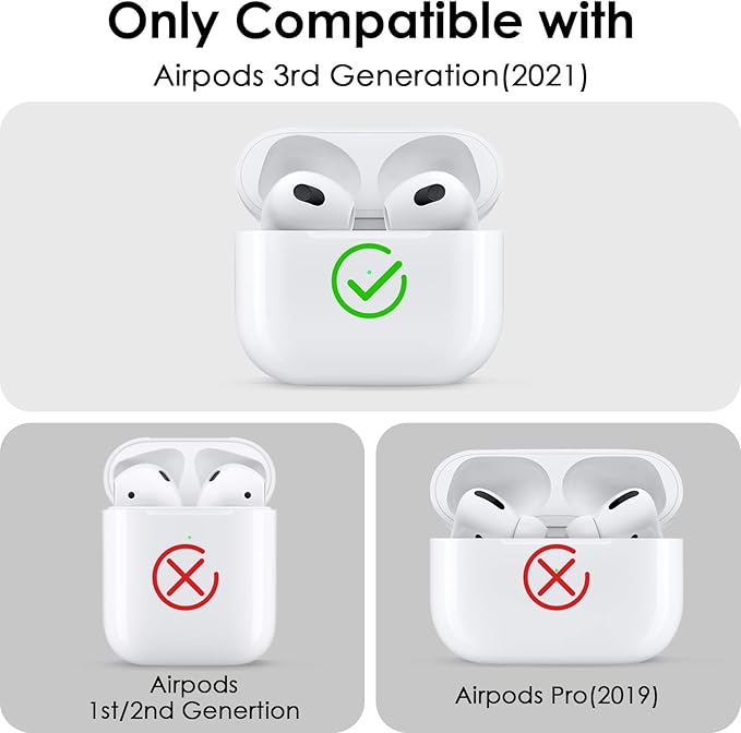 Case for Airpods 3 (2021), Filoto Silicone Airpod 3rd Generation Case Cover with Bracelet Keychain, Cute Protective Case for Apple Air Pod 3 Wireless Charging Case Women(Pink)