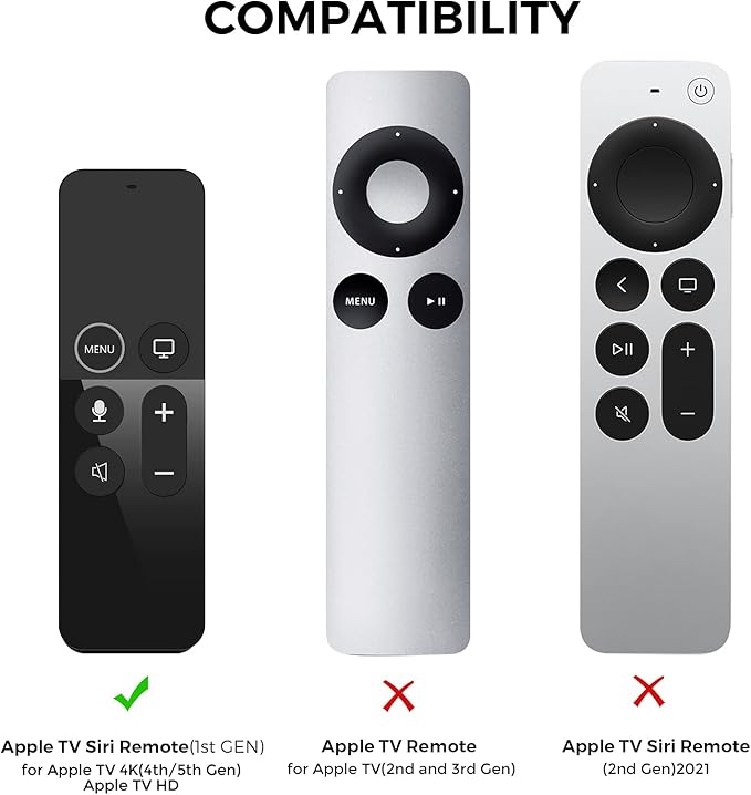 AhaStyle Protective Case for Apple TV Remote with AirTag Holder, Anti Slip Silicone Cover Compatible with 4K and HD [1st Generation] (Lavender)