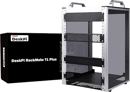 GeeekPi 8U Server Rack Cabinet, DeskPi RackMate T1 Plus,10 inch Network Rack for Servers, Network, A/V Equipment, 10.23inch/260mm Depth (Silver)