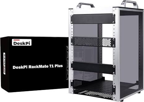 GeeekPi 8U Server Rack Cabinet, DeskPi RackMate T1 Plus,10 inch Network Rack for Servers, Network, A/V Equipment, 10.23inch/260mm Depth (Silver)