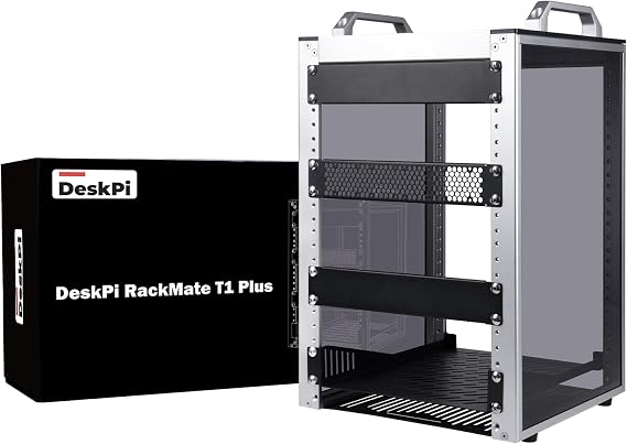 GeeekPi 8U Server Rack Cabinet, DeskPi RackMate T1 Plus,10 inch Network Rack for Servers, Network, A/V Equipment, 10.23inch/260mm Depth (Silver)