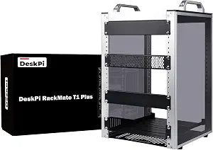 GeeekPi 8U Server Rack Cabinet, DeskPi RackMate T1 Plus,10 inch Network Rack for Servers, Network, A/V Equipment, 10.23inch/260mm Depth (Silver)