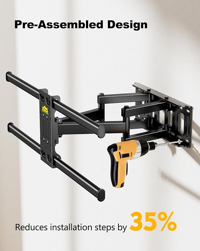 FORGING MOUNT Full Motion TV Wall Mount for 42–95 Inch Screens, Pre-Assembled TV Mount for Easy Install, Swivel, Tilt,Universal Wall Mount Bracket,VESA 800x400mm Holds 154 lbs, 12″/16″ Wood Studs