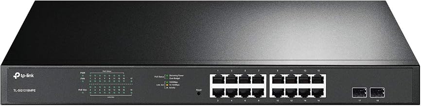 TP-Link TL-SG1218MPE 16 Port Gigabit Switch Easy Smart Managed 16 PoE+ @250W, 2 non-PoE ports, 2 combo SFP slots 3 Year Manufacturer Warranty QoS, Vlan, IGMP & LAG, Free Expert Help - Image 1
