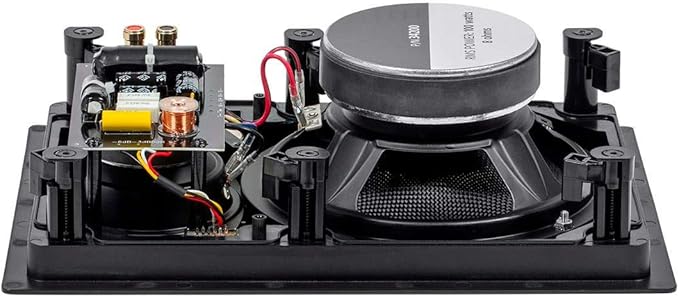 Monoprice 3-Way Carbon Fiber In Wall Speakers - 8-Inch, Pair, With Paintable Magnetic Grille, Black - Alpha Series