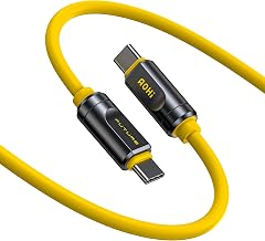 AOHI 80Gb/s USB4 2.0 Cable 3.3FT with up to 120Gbps Bandwidth Boost Dual 8K/4K Display 240W PD 3.1 Fast Charging The Future Adonis for Mac mini M4 Pro MacBook iPhone 17 Pro Max, SSD,Docking, Yellow - Image 1