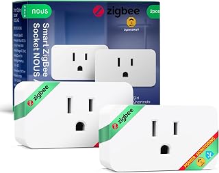 Zigbee Smart Plug, Energy Monitoring, 𝗭𝗶𝗴𝗯𝗲𝗲 𝗛𝘂𝗯 Required, ETL Certified, Compatible with Alexa, Google Home, Home Assistant, SmartThings, Remote App Control, Smart Outlet, 2 Pack