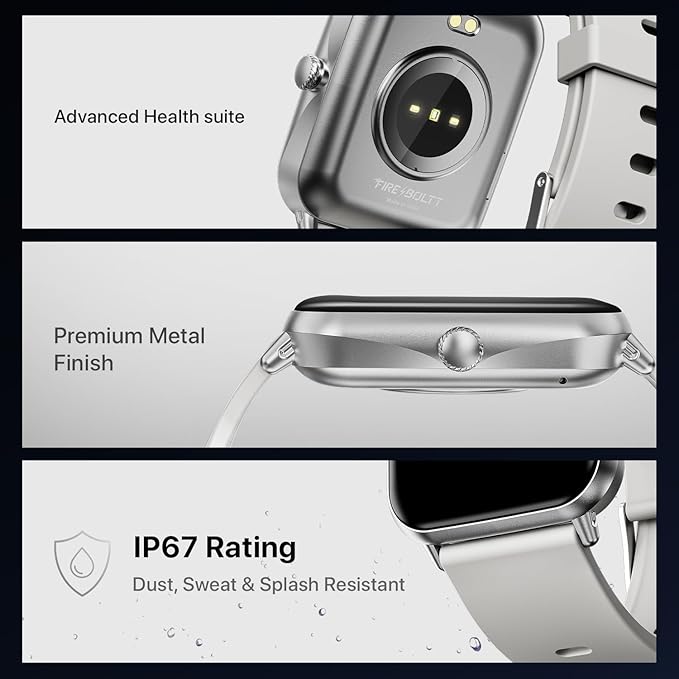 Fire-Boltt Ninja Call Pro Plus 46.48mm (1.83 inch) Smart Watch with Bluetooth Calling, AI Voice Assistance, 120 Sports Modes IP67 Rating, 240 * 280 Pixel High Resolution (Grey)
