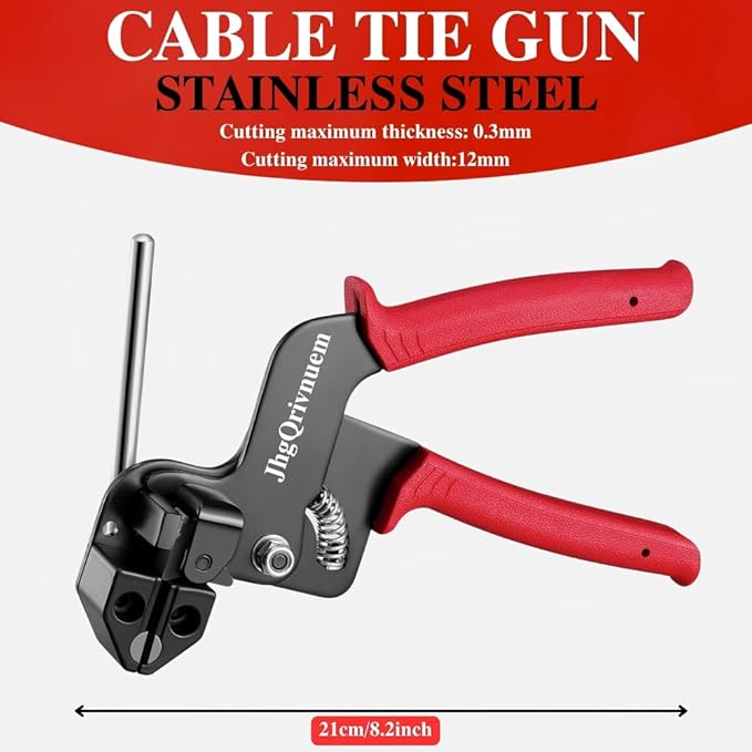 Metal Zip Ties Gun Set-For Fastening And Cutting Tie Special Tool,With 100pcs 11.8in Stainless Steel Zip Ties ，For Chain Link Fence Parts, Wire Fence Rolls,Exhaust Wrap, Poultry Fence﻿