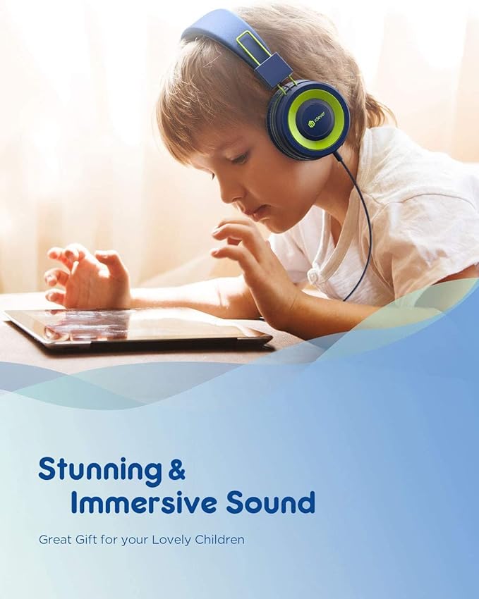 iClever [2 Pack] Kids Headphones with Microphone - Headphones for Boys Girls with Safe Volume Limited 85dB/94dB, Adjustable Foldable for Online School/Travel/Tablet