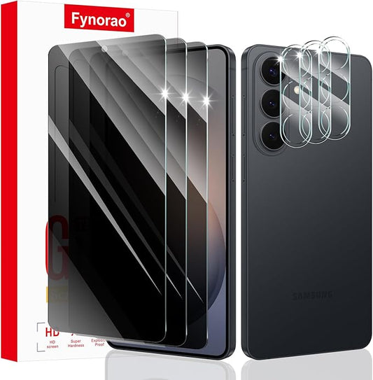 3+3-Pack, Privacy Screen Protector and Camera Lens Protector for Samsung Galaxy S26+/S26 Plus, Anti-Spy Tempered Glass Film, Dark Private Black Protection, 9H Hardness, Anti-Scratch, Bubble Free
