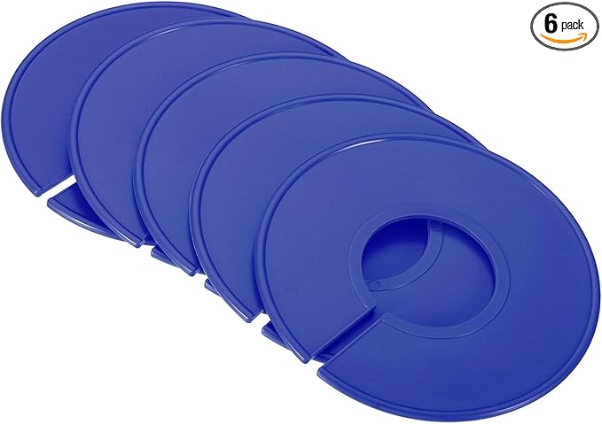 PATIKIL Clothes Dividers, 6 Pack Closet Clothing Rack Size Dividers Blank Labels Sorting Round Separator for Closet, Dark Blue