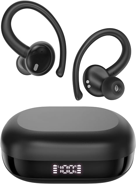 Oraolo N-Lite 216 Open Ear Earbuds, Bluetooth 6.0 Wireless Earbuds with Stereo Deep Bass, Noise Cancelling Earbuds, 48H Playtime, IPX6 Waterproof Sports Headphones for Running & Workout（Black）