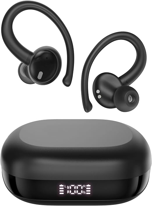 Oraolo N-Lite 216 Open Ear Earbuds, Bluetooth 6.0 Wireless Earbuds with Stereo Deep Bass, Noise Cancelling Earbuds, 48H Playtime, IPX6 Waterproof Sports Headphones for Running & Workout（Black）
