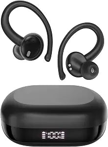 Oraolo N-Lite 216 Open Ear Earbuds, Bluetooth 6.0 Wireless Earbuds with Stereo Deep Bass, Noise Cancelling Earbuds, 48H Playtime, IPX6 Waterproof Sports Headphones for Running & Workout（Black）
