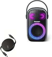 BoxWave Cable Compatible with Tronsmart Halo 100 Portable Party Speaker - PD miniSync (240W), Retractable PD 240W Portable USB Type-C Cable - Jet Black - Image 1