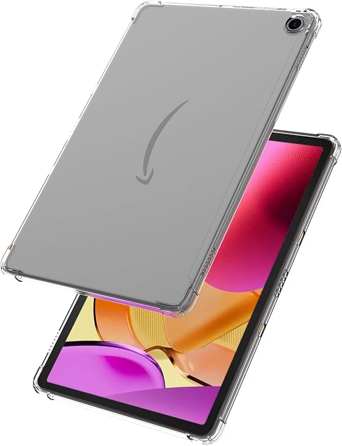 Dteck for Amazon Fire Max 11 Clear Tablet Cover 11" (13th Generation) 2023 Release, Durable Soft Silicone Transparent Back Cover with 1 Stylus Pen, Lightweight Slim Fit Thin TPU Rubber Case, Clear