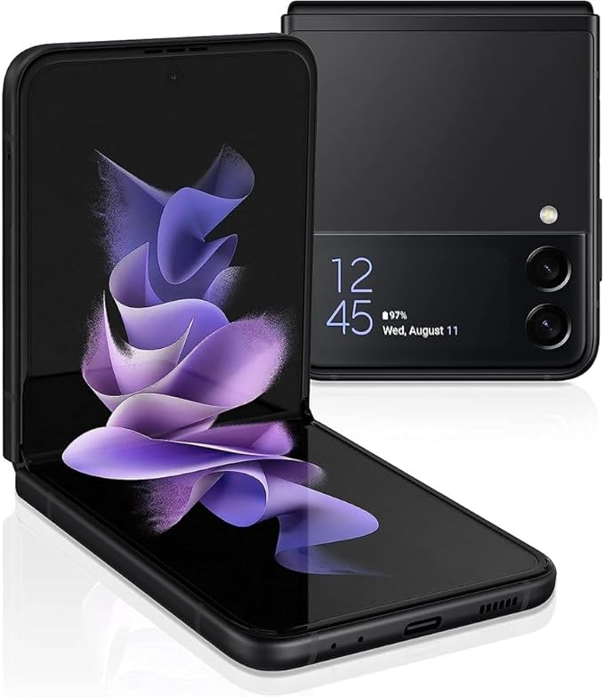 Samsung Galaxy Z Flip 3 5G T-Mobile Locked Android Cell Phone 128GB Storage Phantom Black (Renewed)