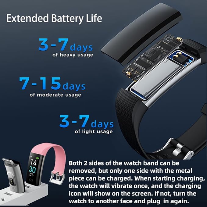 Fitness Tracker with Heart Rate Monitor/Step Counter/Calories, Activity Tracker Smart Watch Slim Smart Bracelet Sleep Monitor, IP68 Waterproof, Pedometer Health Tracker for Man Women