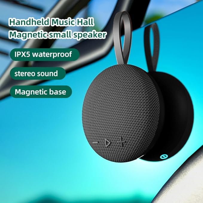 Magnetic Bluetooth Speaker 6W HiFi Sound with TF Card Playback, Built-in Mic, BT5.3, TWS Pairing, IPX6 Waterproof, Wireless Floatable Speaker for Golf Cart & Worksite