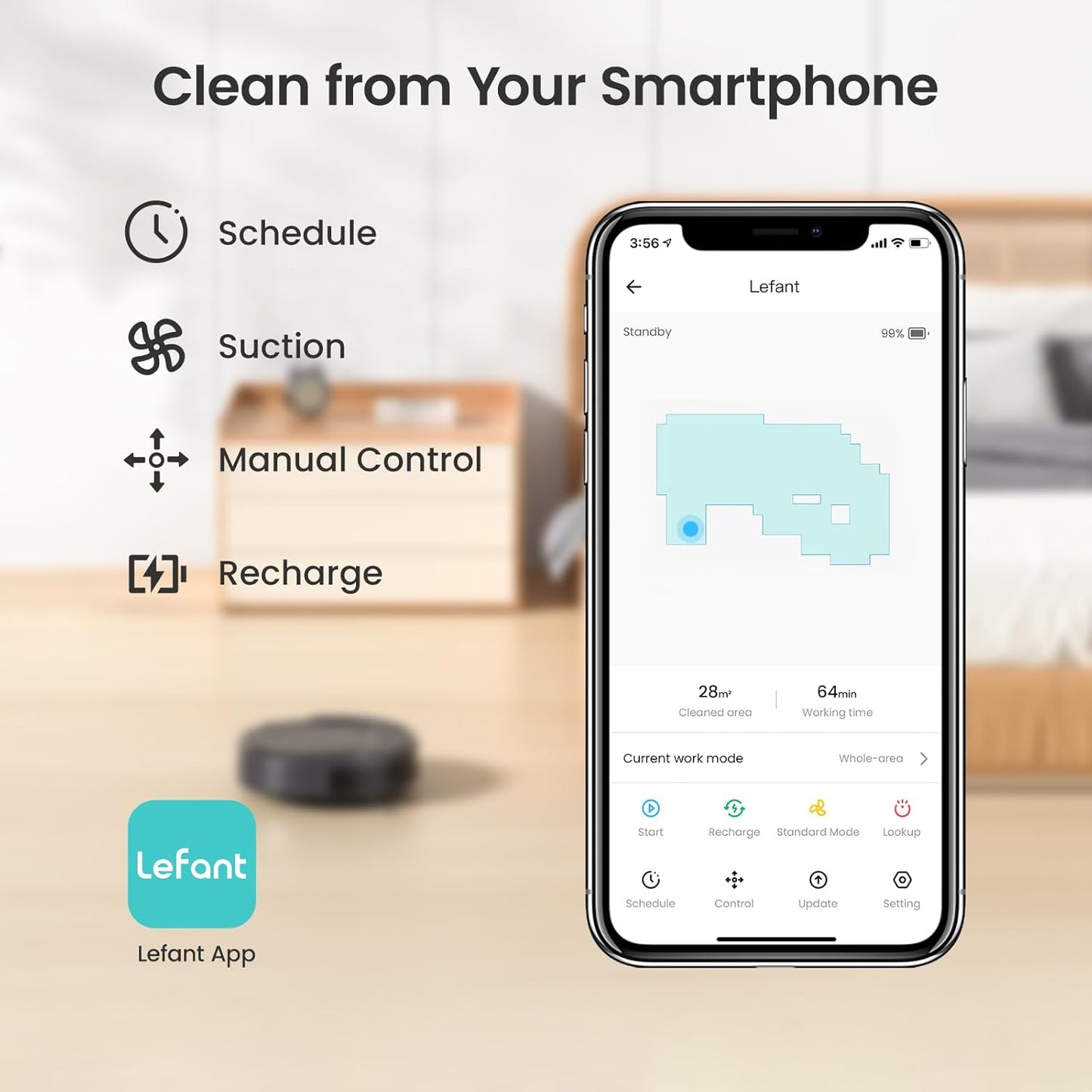 M210 Pro Robot Vacuum — 2200Pa Suction, WiFi & App Control