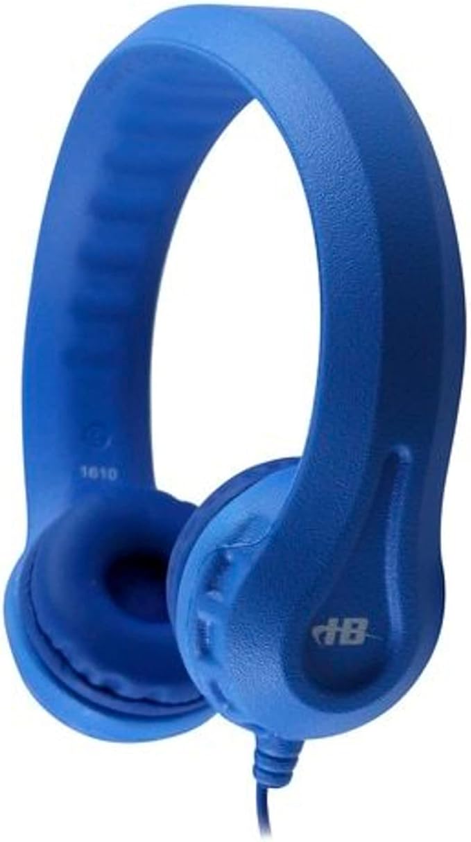 HamiltonBuhl Flex‑Phones Kids Foam Headphones 10‑Pack – Durable EVA Foam, Volume‑Limited 85 dB, Chew‑Resistant Dura‑Cord, Safe BPA‑Free Design for Classroom Use – Blue
