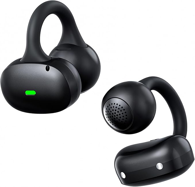 Clip On Earbuds, Open Ear Earbuds Wireless Bluetooth, Ear Clip Bluetooth Headphones for Running Sport, Lightweight Comfort, Secure Fit for Small Ears, Ultra Clear Calls with Mics, Waterproof, 40H Play