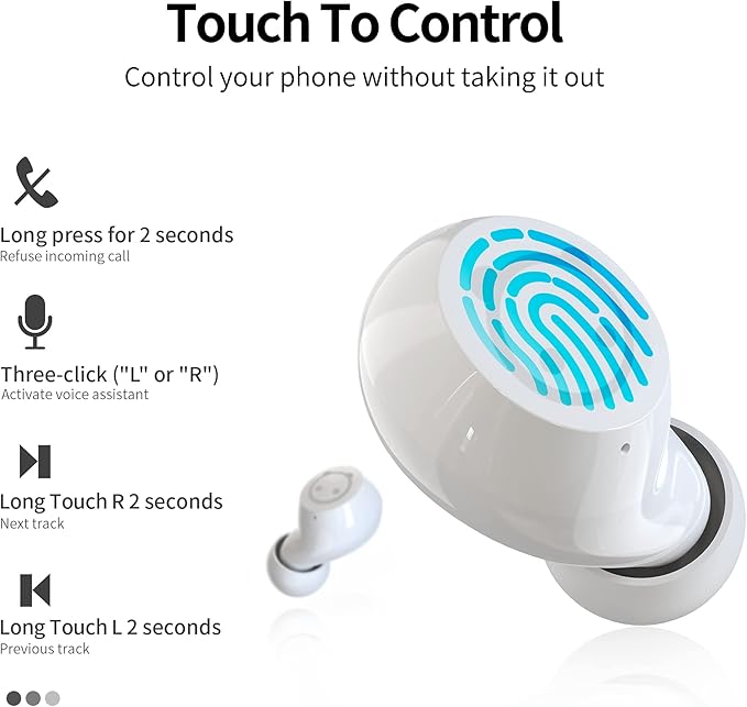 Wireless Earbuds for kids,Cute Hasky Design Earbuds for Phone, IPX5 Waterproof Stereo Headphones in Ear with Mic and Charging Case, 36H Playtime Touch Control True Wireless Bluetooth Earphone.
