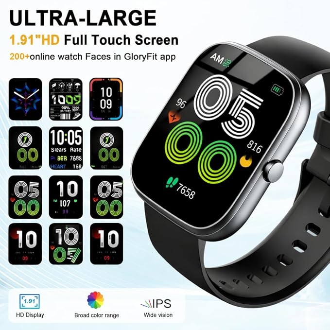 Smart Watch (Answer/Make Calls), 1.91"HD Smartwatch for Men Women Heart Rate/Sleep Monitor/Pedometer, 2026 New Fitness Watch with 113+ Sport Modes, Activity Tracker IP68 Waterproof for Android iOS