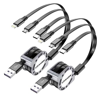 Multi Charging Cable, 3 in 1 Retractable Multi Charging Cord