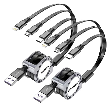 Multi Charging Cable, 3 in 1 Retractable Multi Charging Cord