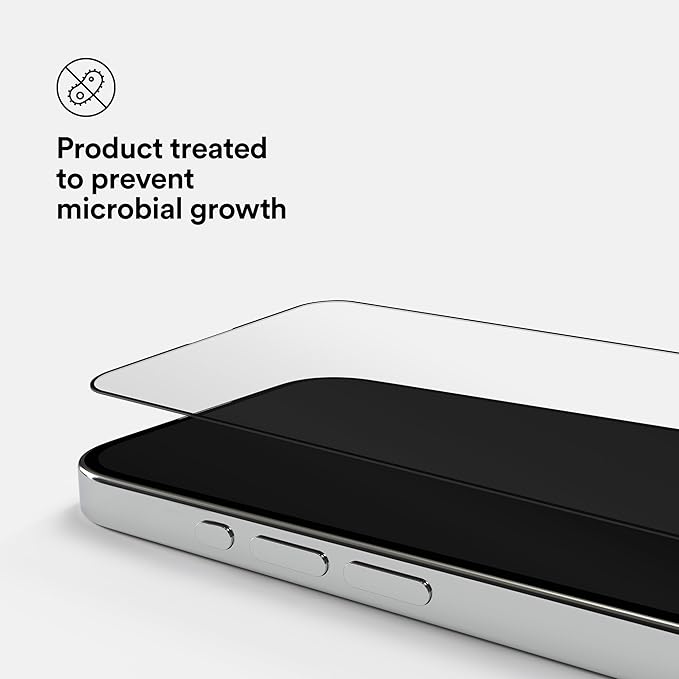 BodyGuardz Pure 3 Glass Compatible with iPhone 17 and iPhone 16 Devices - Durable Anti-Glare Tempered Glass, Easy Install, Edge-to-Edge, Case-Friendly - Black Border (for iPhone Air - 6.6 inch)