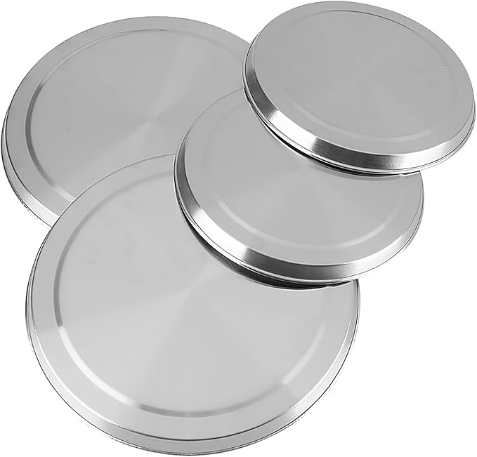 Zerodis 4Pcs Kitchen Stove Top Cover, Stainless Steel Stove Top Burner Covers Cooker Silver Colored Kitchen Utensils Suitable for Standard Sized Electric Stove Burners