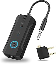 2026 Bluetooth 6.0 Transmitter Receiver, 2-in-1 Airplane Travel Adapter for 2 AirPods/Headphones, 3.5mm AUX for Flight/TV/Car, Compatible with Apple AirPods 1/2/3/4 & Pro 1/2/3 - Image 1