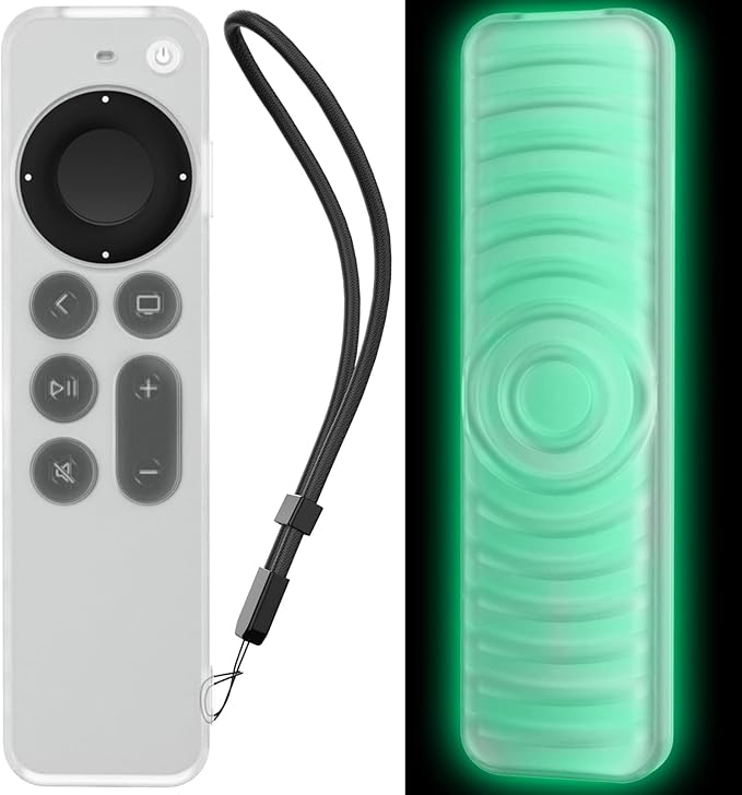 AhaStyle Protective Case for 2021 Apple TV Siri Remote 4k, Anti-Slip Silicone Cover Skin Compatible with Apple TV Remote/Siri Remote [2nd Generation](Glow Blue)