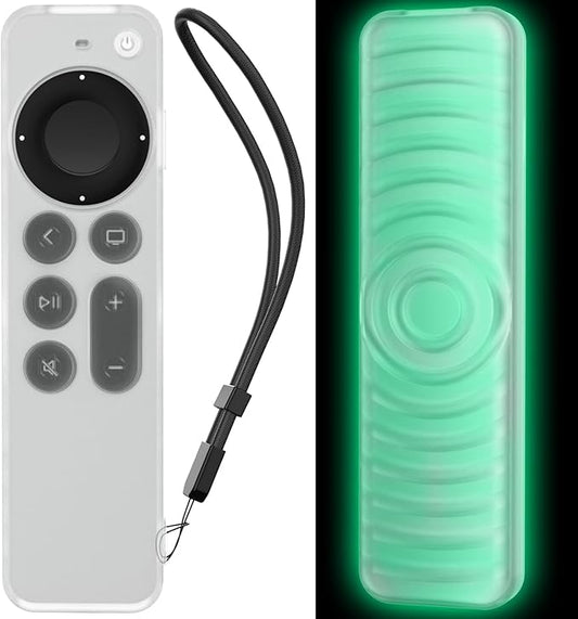 AhaStyle Protective Case for 2021 Apple TV Siri Remote 4k, Anti-Slip Silicone Cover Skin Compatible with Apple TV Remote/Siri Remote [2nd Generation](Glow Blue)