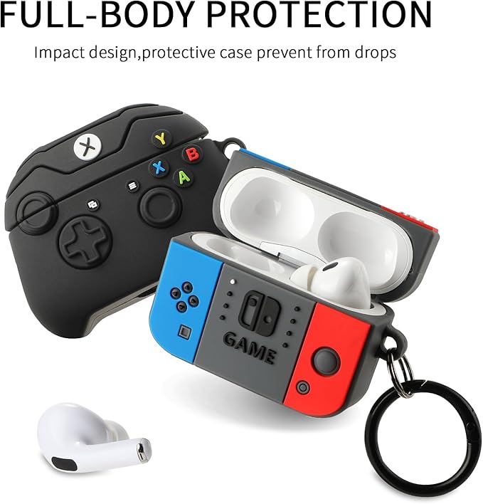 [2Pac] Compatible Airpods Pro 3 Case(2025),Cute Gamepad Design Cases Soft Silicone Protective Cases for Apple AirPods Pro 3rd Generation Case,Airpod Pro 3 Cover with Keychain for Men/Boy